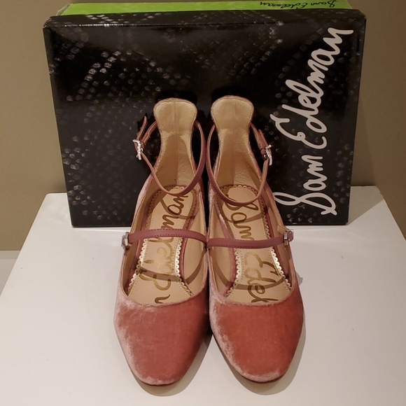 Sam Edelman Lulie Mary Jane Pumps Rose Velvet - Picture 4 of 10